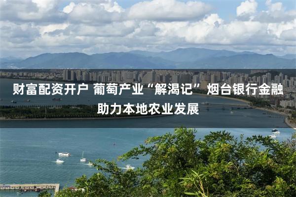 财富配资开户 葡萄产业“解渴记” 烟台银行金融助力本地农业发展