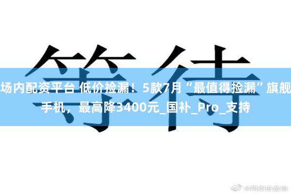 场内配资平台 低价捡漏！5款7月“最值得捡漏”旗舰手机，最高降3400元_国补_Pro_支持