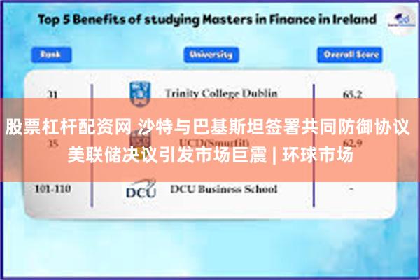 股票杠杆配资网 沙特与巴基斯坦签署共同防御协议 美联储决议引发市场巨震 | 环球市场