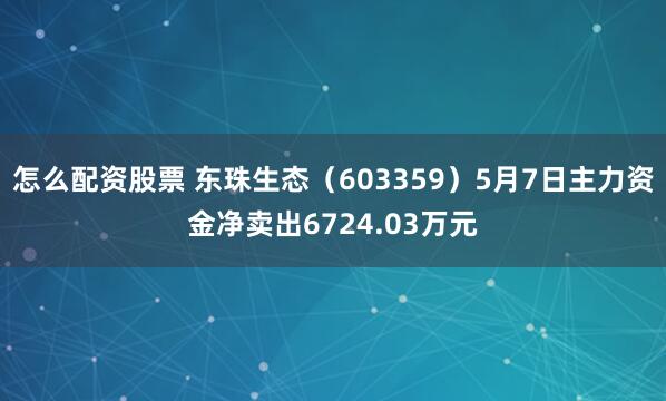 怎么配资股票 东珠生态（603359）5月7日主力资金净卖出6724.03万元