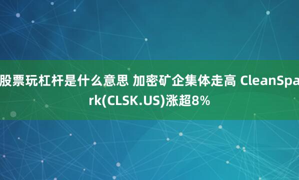 股票玩杠杆是什么意思 加密矿企集体走高 CleanSpark(CLSK.US)涨超8%