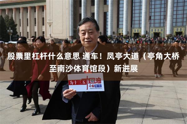 股票里杠杆什么意思 通车！凤亭大道（亭角大桥至南沙体育馆段）新进展