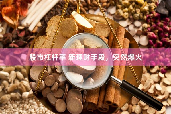 股市杠杆率 新理财手段，突然爆火