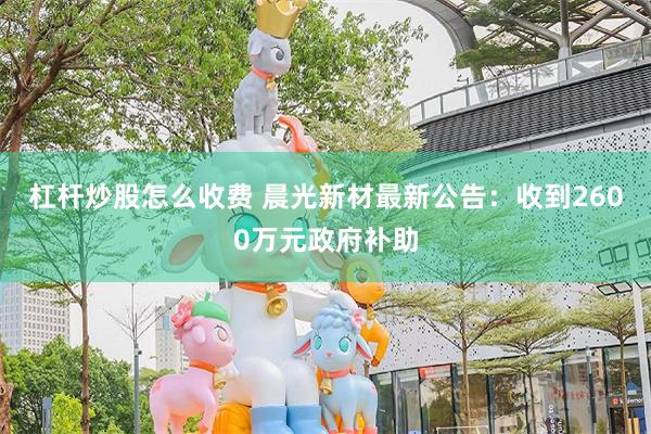 杠杆炒股怎么收费 晨光新材最新公告：收到2600万元政府补助