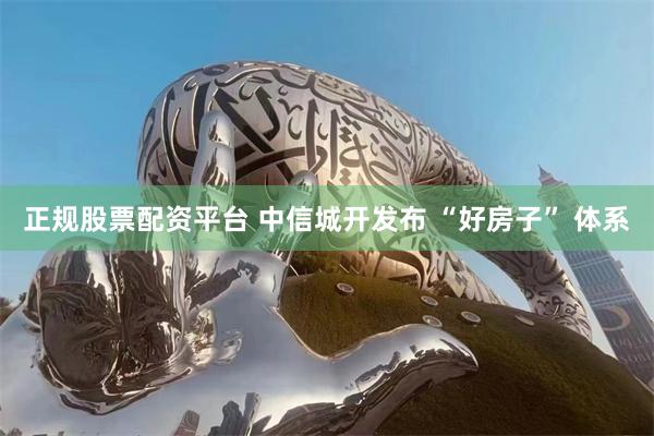 正规股票配资平台 中信城开发布 “好房子” 体系