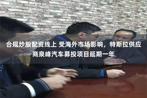 合规炒股配资线上 受海外市场影响，特斯拉供应商泉峰汽车募投项目延期一年