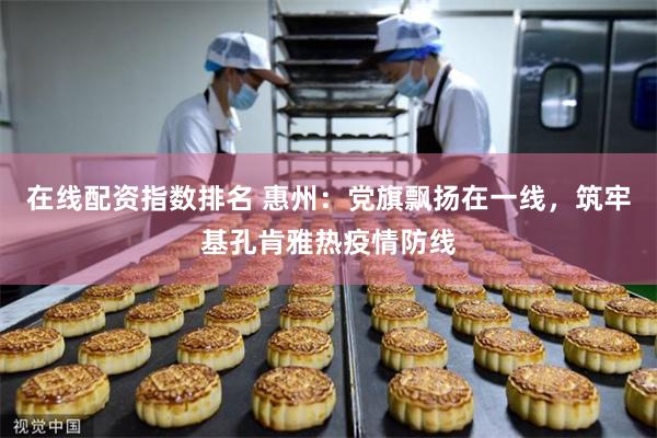 在线配资指数排名 惠州：党旗飘扬在一线，筑牢基孔肯雅热疫情防线