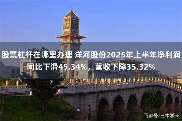 股票杠杆在哪里办理 洋河股份2025年上半年净利润同比下滑45.34%，营收下降35.32%