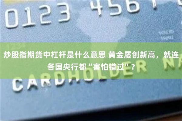 炒股指期货中杠杆是什么意思 黄金屡创新高，就连各国央行都“害怕错过”？