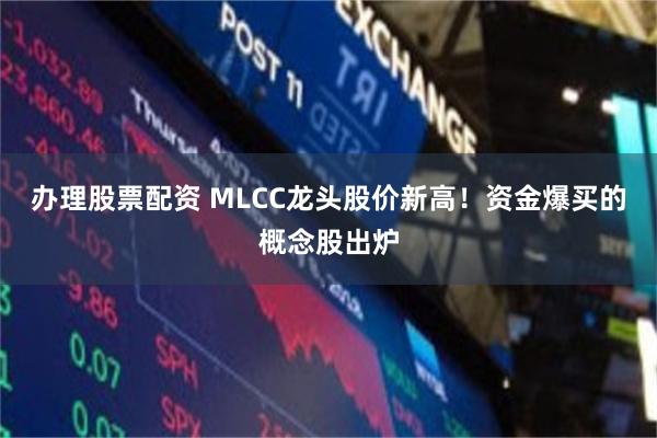 办理股票配资 MLCC龙头股价新高!资金爆买的概念股出炉