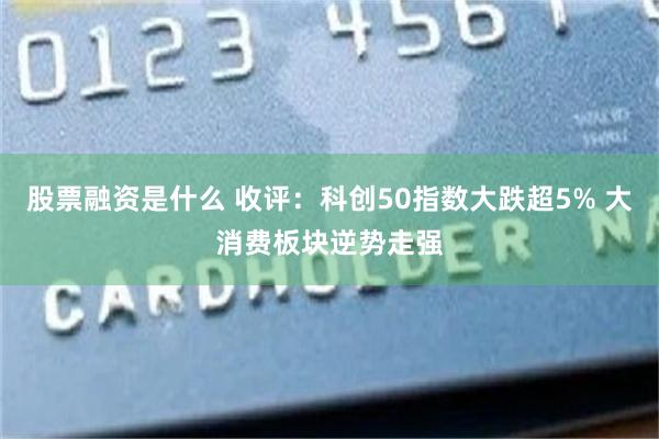 股票融资是什么 收评:科创50指数大跌超5% 大消费板块逆势走强