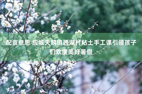 配资意思 应城天鹅镇西湖村粘土手工课引领孩子们欢度美好暑假