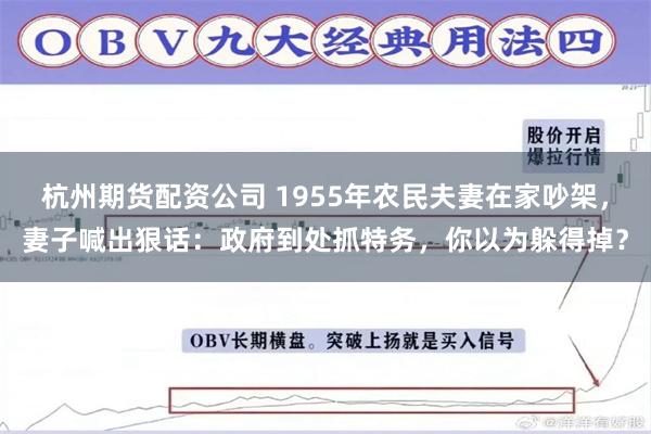 杭州期货配资公司 1955年农民夫妻在家吵架，妻子喊出狠话：政府到处抓特务，你以为躲得掉？