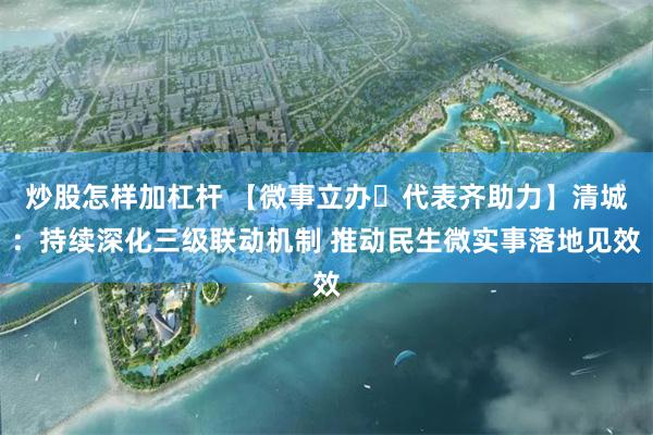 炒股怎样加杠杆 【微事立办・代表齐助力】清城：持续深化三级联动机制 推动民生微实事落地见效