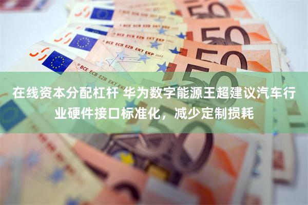 在线资本分配杠杆 华为数字能源王超建议汽车行业硬件接口标准化，减少定制损耗